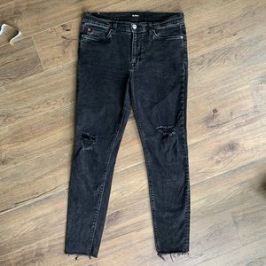 HUDSON JEANS SZ 30 Natalie Super Skinny Jeans Midrise Ankle Black — Like New